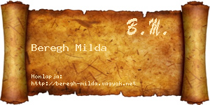 Beregh Milda névjegykártya